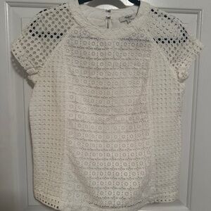 Madewell Ivory Eyelet Top